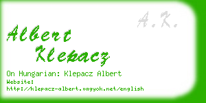 albert klepacz business card